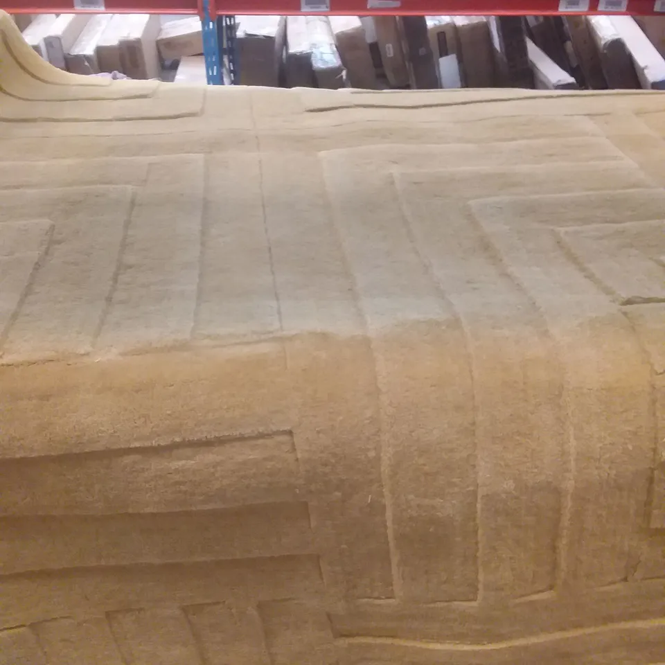 CARALEIGH ABSTRACT HAND WOVEN YELLOW RUG - 160 X 230CM