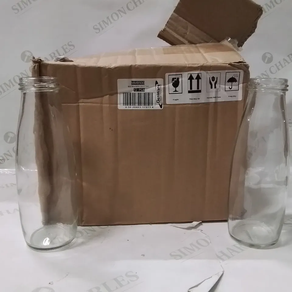 BOXED MINI MILK BOTTLE GLASSES SET OF 12