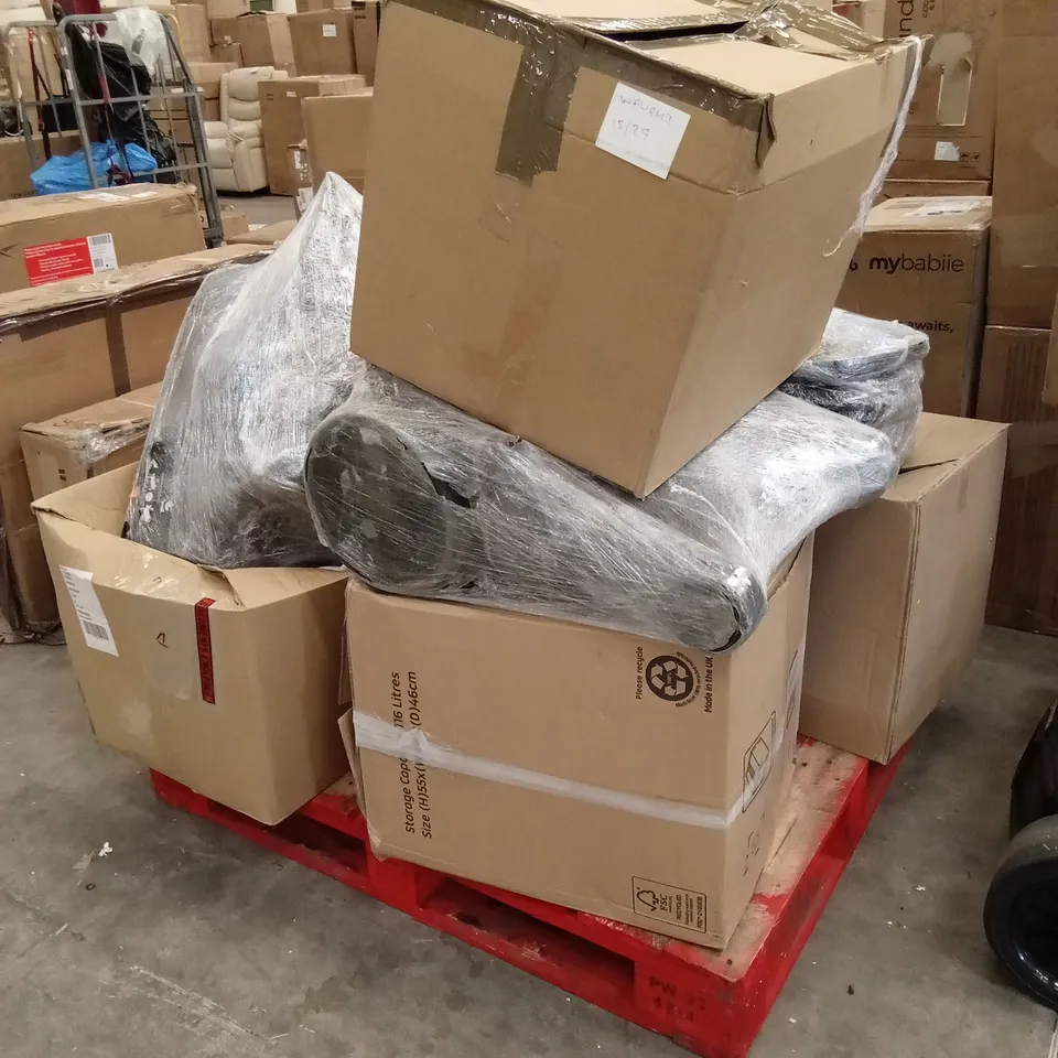 PALLET OF ASSORTED QUALITY DESIGNER INCOMPLETE PRAM PARTS, PIECES AND ACCESSORIES