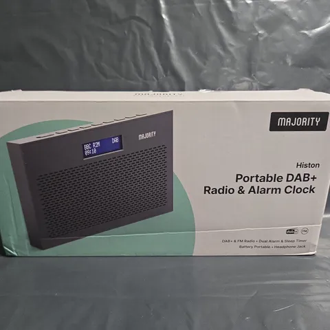 BOXED MAJORITY HISTON PORTABLE DAB+ RADIO & ALARM CLOCK