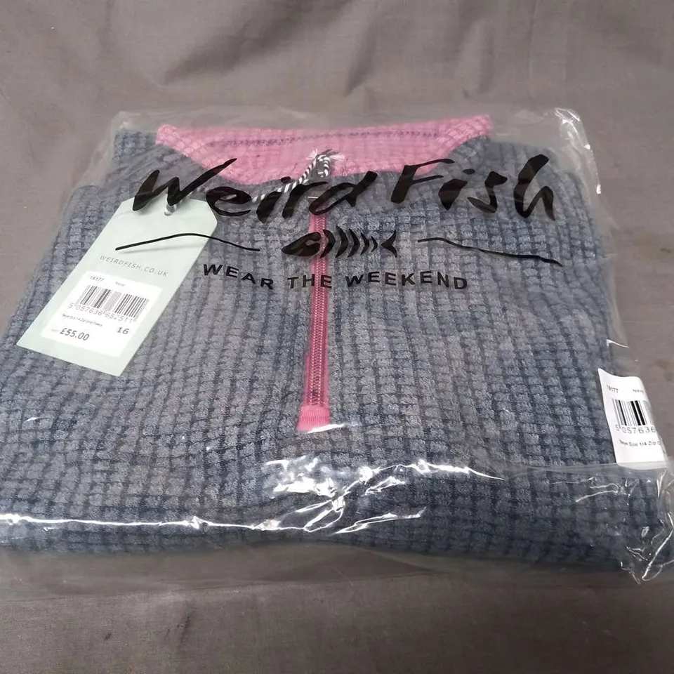 BRAND NEW BAGGED WEIRD FISH NAVY BEYE ECO 1/4 ZIP FLEECE SIZE 16