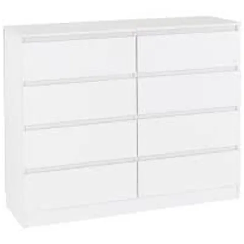 BOXED MALVERN 8 DRAWER CHEST- WHITE (2 BOXES)