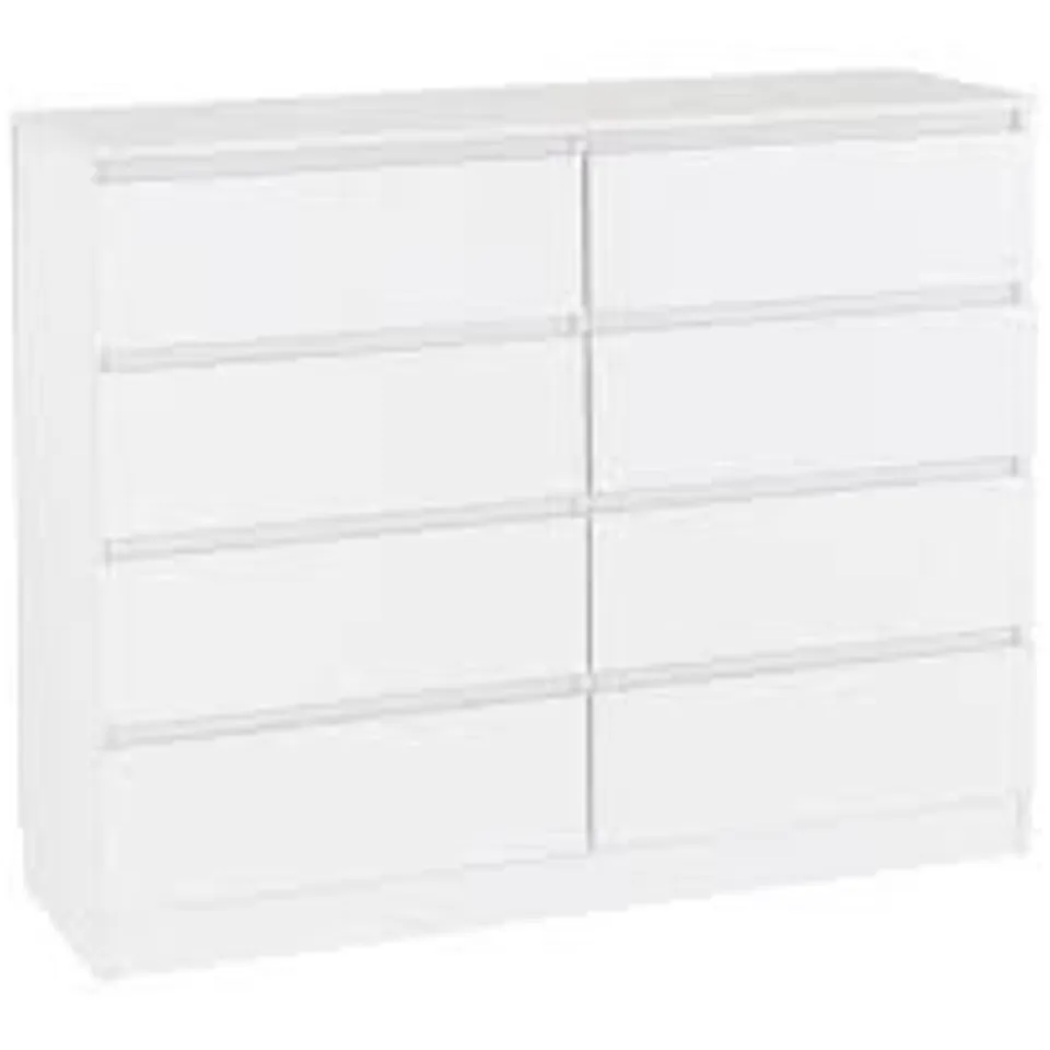 BOXED MALVERN 8 DRAWER CHEST- WHITE (2 BOXES)