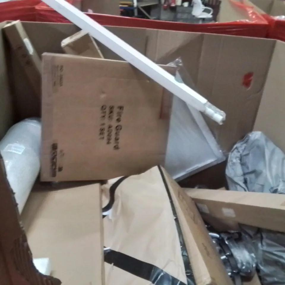 PALLET OF ASSORTED HOUSEHOLD GOODS AND PRODUCTS TO INCLUDE;RETRACTABLE SAFETY GATE,TRAVEL WORLD MAP,VIBRATION PLATE