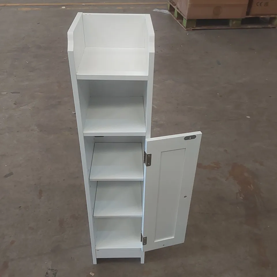 VASAGLE SLIM BATHROOM FLOOR STORAGE CABINET WITH DOOR AND SHELVES