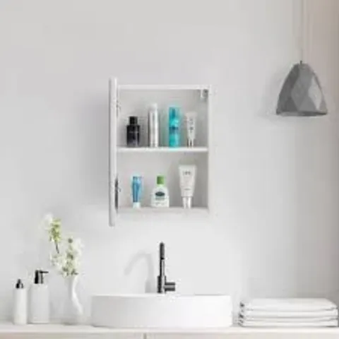 BOXED MIRRORED BATHROOM CABINET IN WHITE