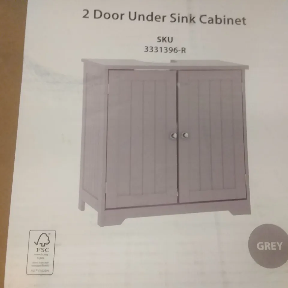 BOXED REBECCA JONES 2 DOOR UNDER SINK CABINET 60W×30D×60H CM