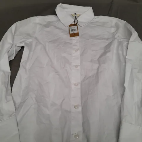 HUSH TYLAH SLIM COTTON SHIRT IN WHITE - SIZE 10