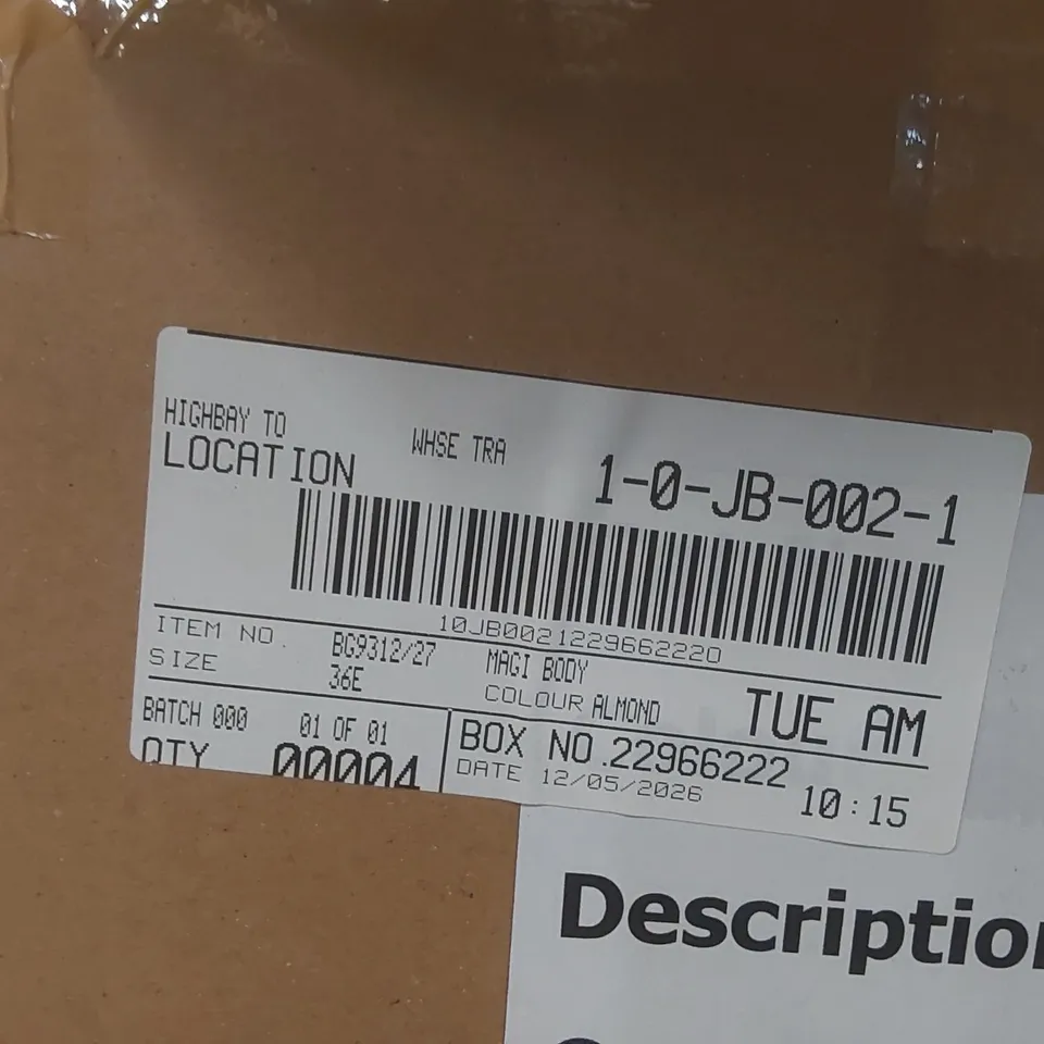 BOX CONTAINING APPROXIMATELY 4x BRAND NEW MAGISCULPT ALMOND BODYSUITS - SIZE 36E