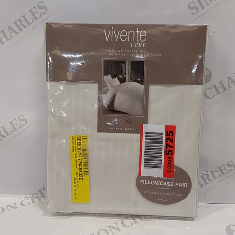 BAGGED GROSVENOR 1000 THREAD COUNT COTTON BLEND PILLOW CASES - SET OF 2 (1 ITEM)