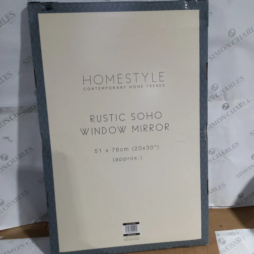 BOXED HOMESTYLE RUSTIC SOHO WINDOW MIRROR