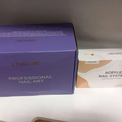 TWO ASSORTED LIMEGIRL MANICURE GIFT SETS TO INCLUDE; PROFESSIONAL NAIL ART SET AND ACRYLIC NAIL SYSTEM A02 PROFESSIONAL