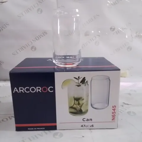 BOXED ARCOROC CAN GLASSES APPROXIMATELY 6