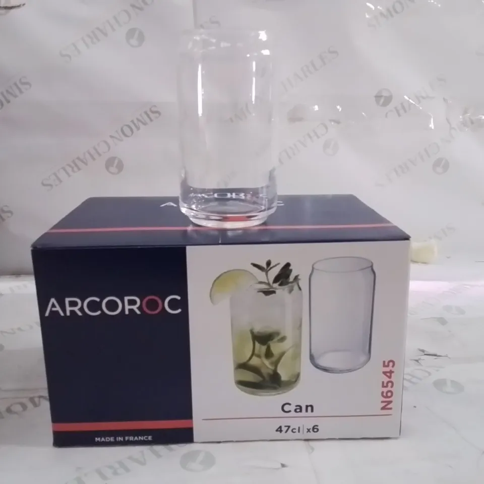 BOXED ARCOROC CAN GLASSES APPROXIMATELY 6