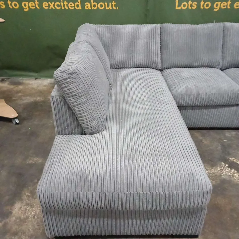 DESIGNER AMALFI JUMBO SLATE FABRIC CORNER SOFA