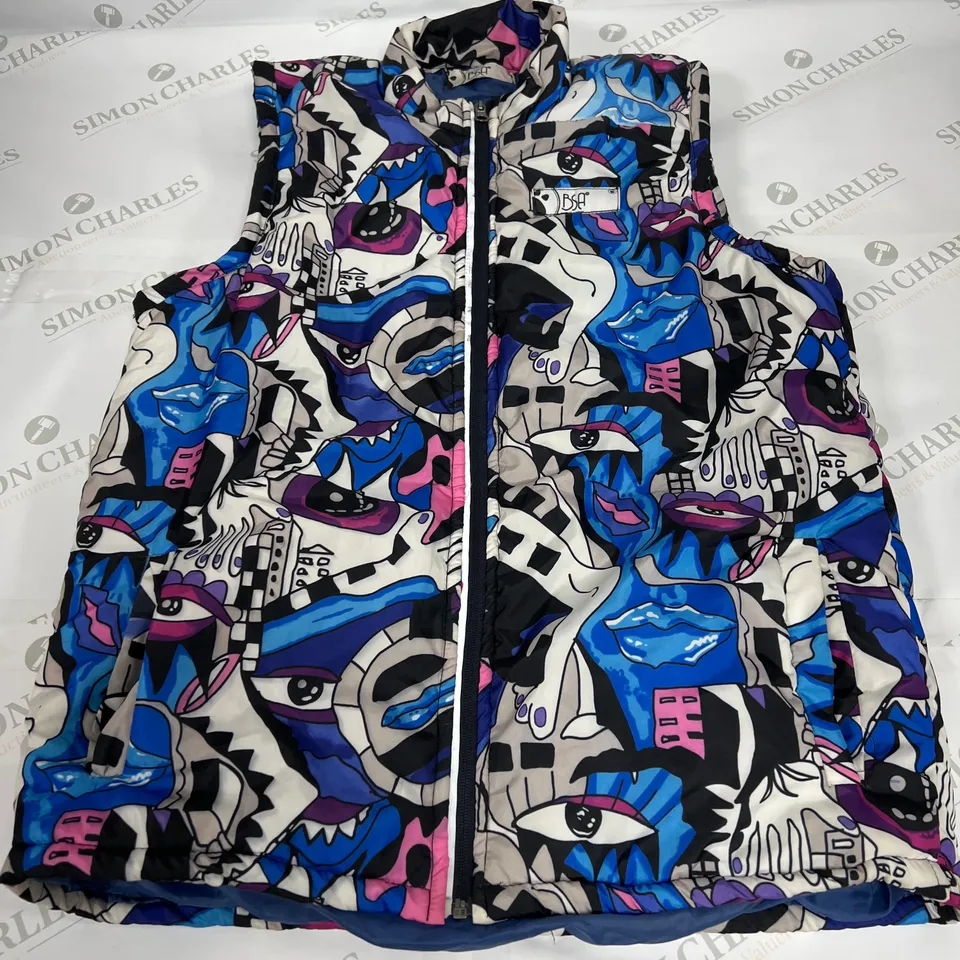 BSA NIGERIA PUFFER WAISTCOAT IN BLUE MULTICOLOUR SIZE UNSPECIFIED 