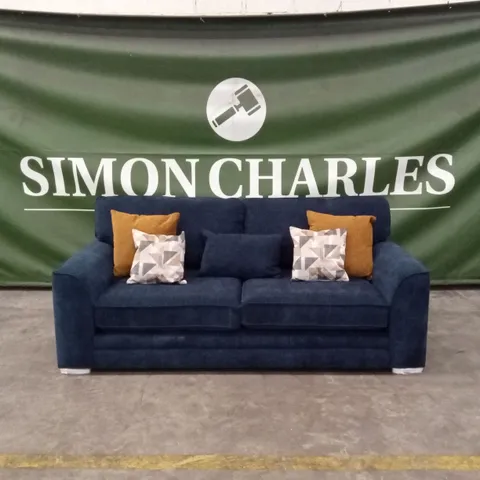KALUNA FABRIC 3 SEATER SOFA - NAVY