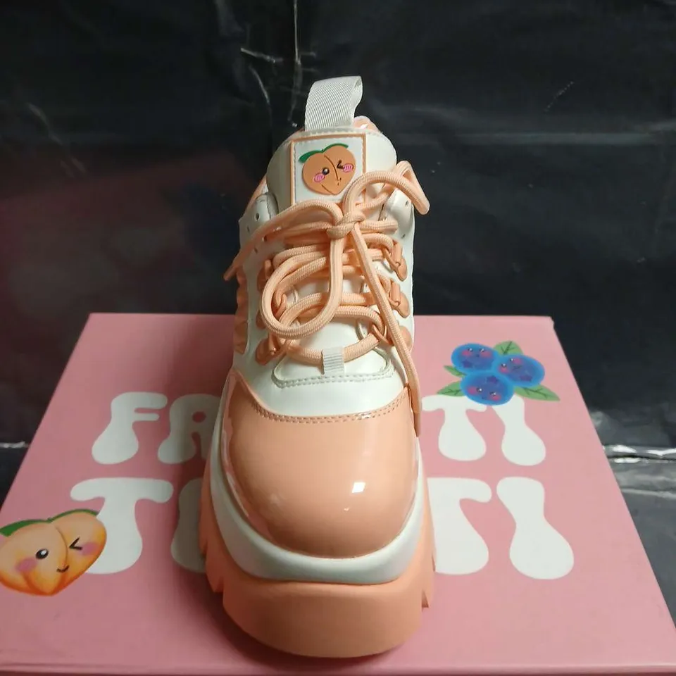 BOXED PAIR OF KOI PEACH ICED TEA TRAINERS - UK SIZE 3