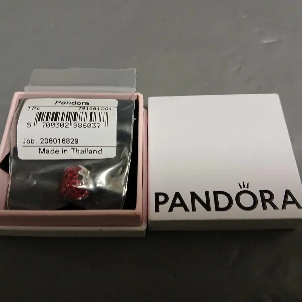 BOXED PANDORA STRAWBERRY THEMED CHARM