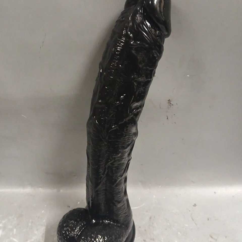 12" BLACK SILICONE DILDO WITH SUCTION BASE