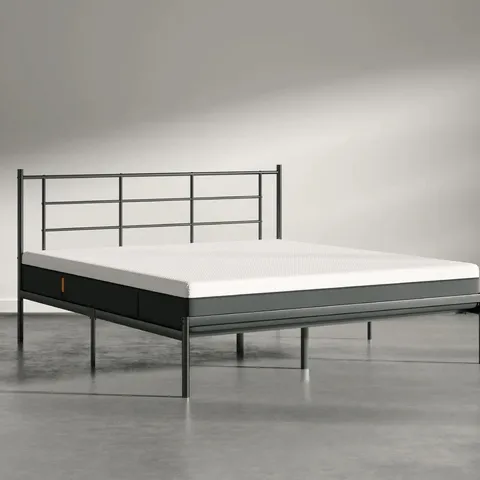 BRAND NEW BOXED EMMA METAL BED FRAME - 150 x 200cm KING SIZE, BLACK (2 BOXES)