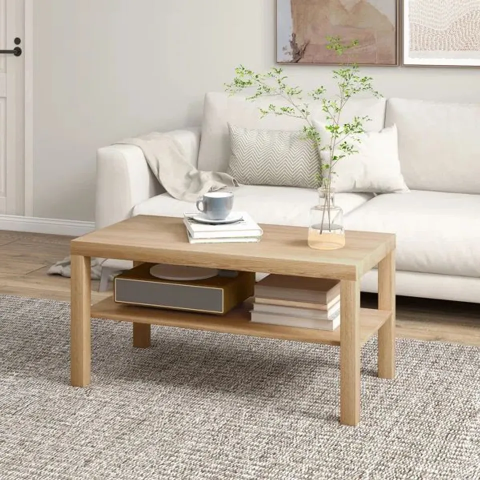 BOXED FOUR LEG COFFEE TABLE WITH STORAGE (1 BOX)