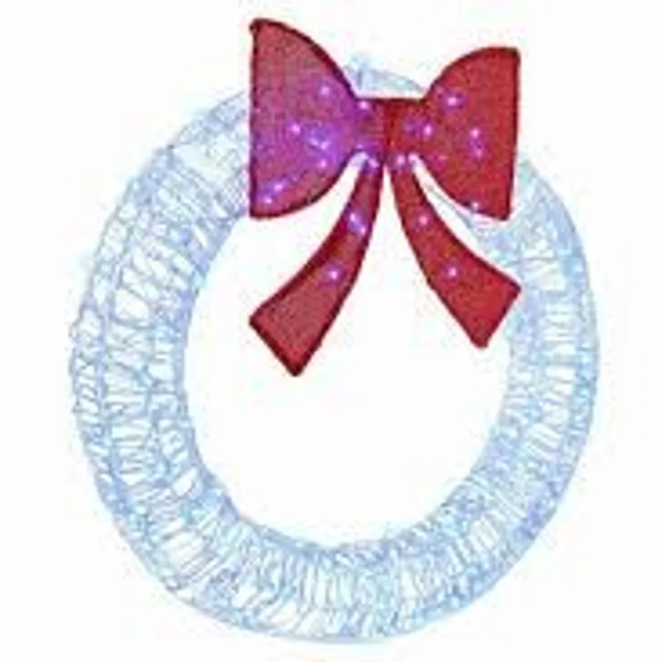 BOXED WREATH WITH 80 LEDS BLUE 92cm ACRYLIC (1 BOX)