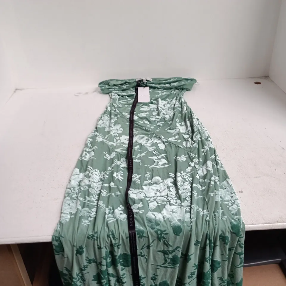 RARE LONDON FLORAL PRINT DRESS – UK 12 (EU 40, US 8) – GREEN