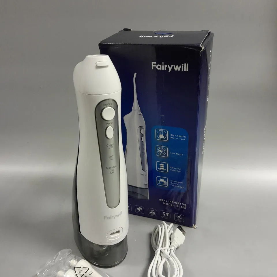 BOXED FAIRYWILL 5020E ORAL IRRIGATOR 