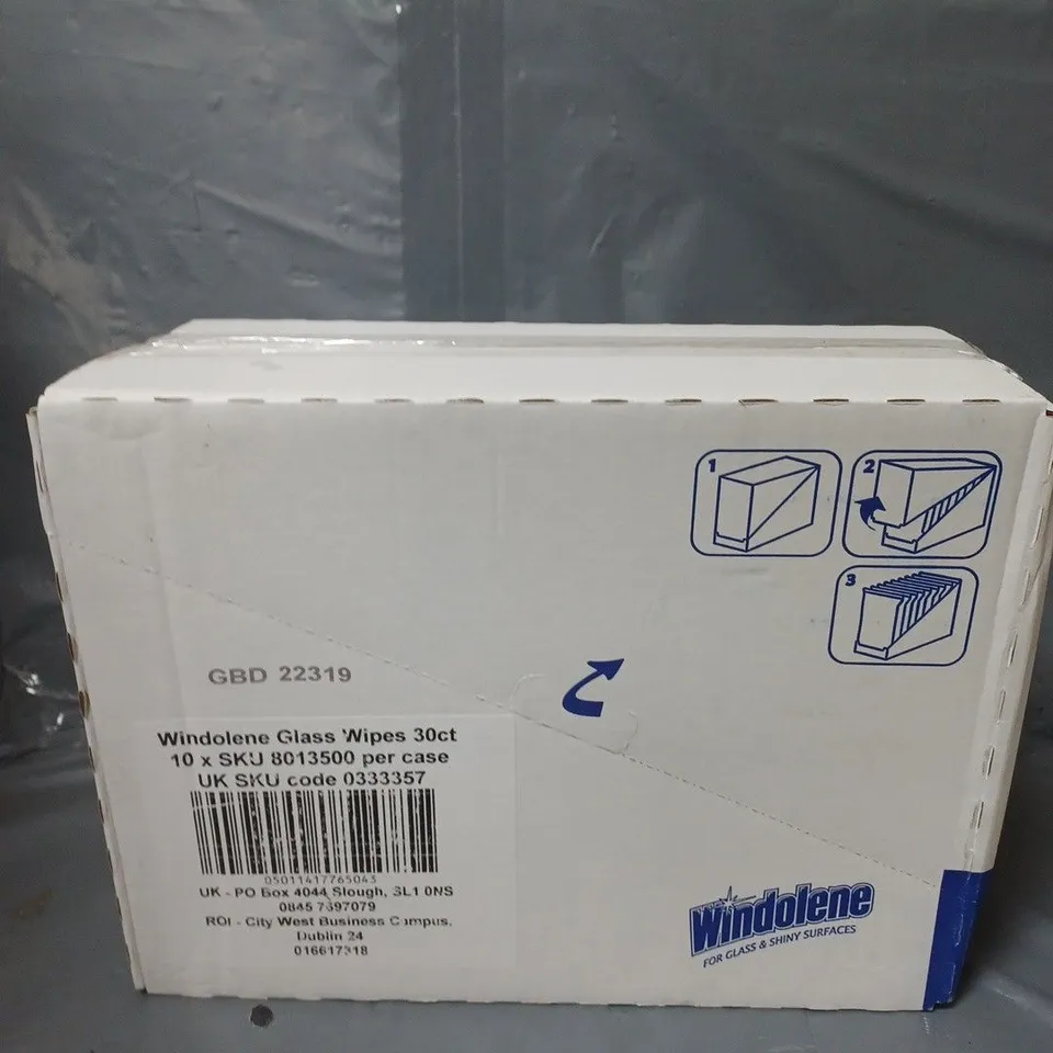 LOT OF 10 PACKS (30 PER PACK) WINDOLENE GLASS & MIRROR CLEANING WIPES
