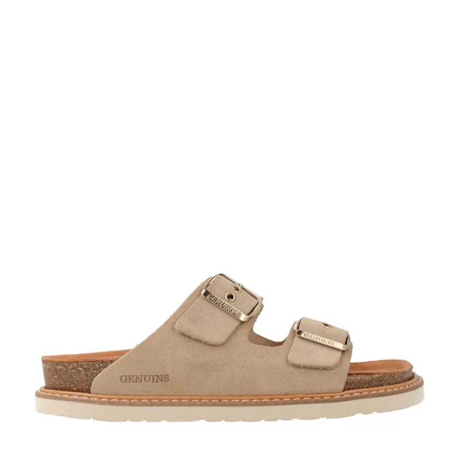 GENUINS HAWAII SUEDE SANDALS IN ALMONDS - SIZE 5