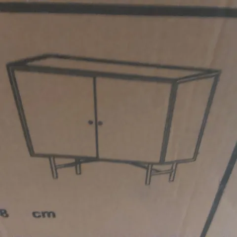 BOXED ATKIN AND THYME MERCURY DRINKS CABINET - BLACK/GREY