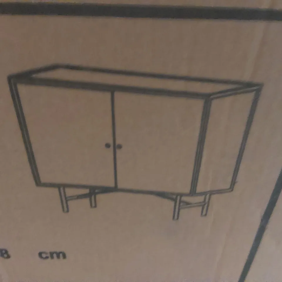 BOXED ATKIN AND THYME MERCURY DRINKS CABINET - BLACK/GREY