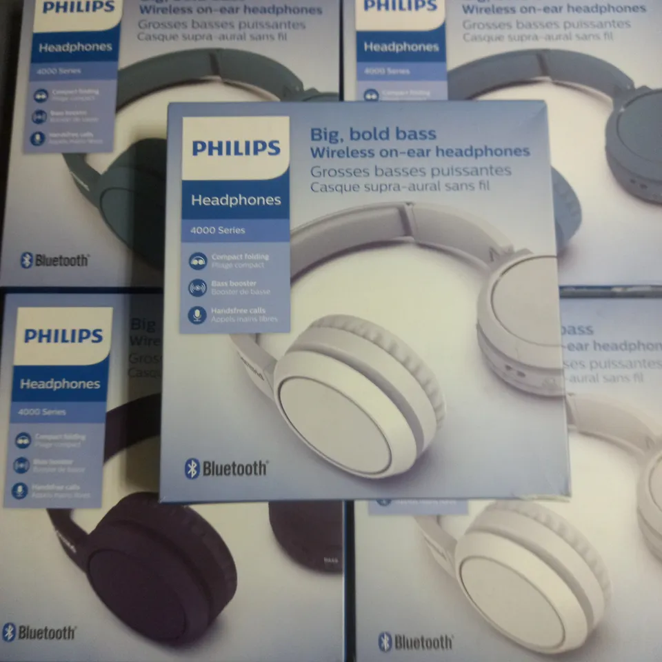 LOT OF 5 BOXED PHILIPS 4000 SERIES WIRELESS HEADPHONES