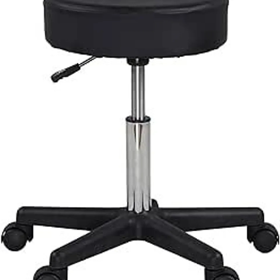 BOXED DISPLAY4TOP BLACK ADJUSTABLE ROLLING STOOL