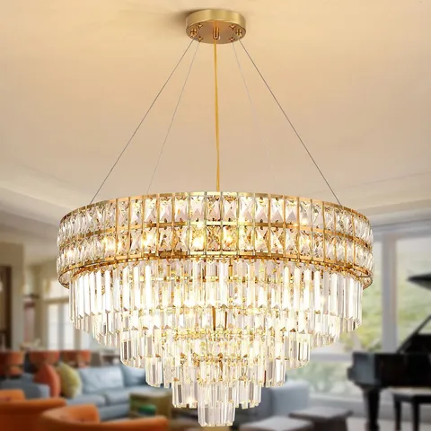 BOXED ASKANAZ 15-LIGHT CRYSTAL CHANDELIER 