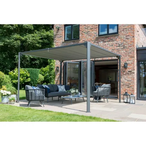 BOXED DELRICK PANDORA LEAF GAZEBO 3 x 3.6m (1 BOX)
