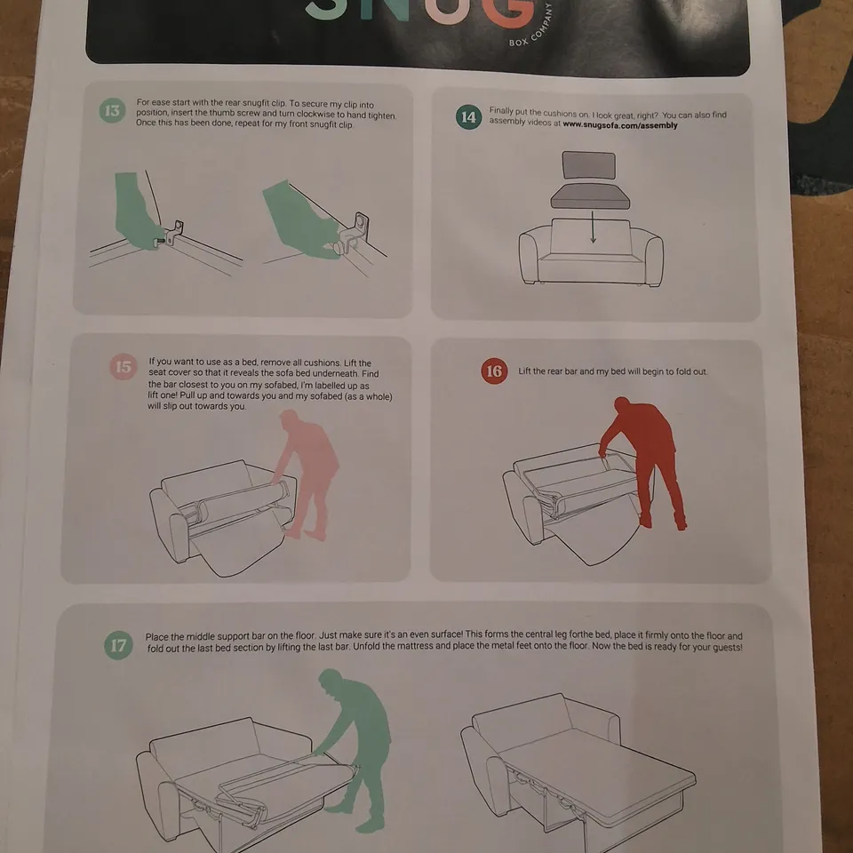 BOXED SNUG SINGLE SOFA BED PART - SEAT BASE