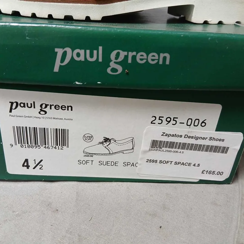 PAUL GREEN BLACK SUEDE LACE-UP SHOES – UK 4.5 (4 1/2 ON BOX) DESIGNER FOOTWEAR
