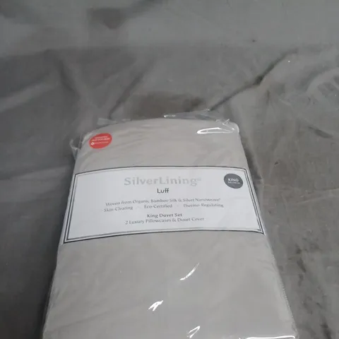 SILVERLINING KING DUVET SET WITH 2 PILLOWCASES – BAMBOO SILK & SILVER NANOWEAVE