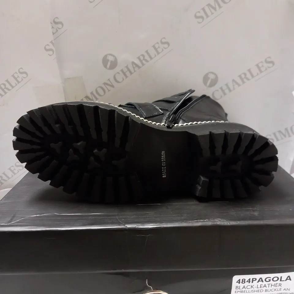 DUNE LONDON PAGOLA BLACK ANKLE BOOTS - SIZE 5