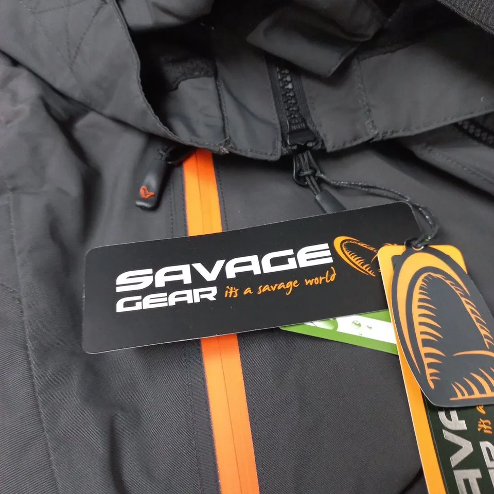 SAVAGE GEAR JACKET – BLACK WITH ORANGE ZIP OVERALLS