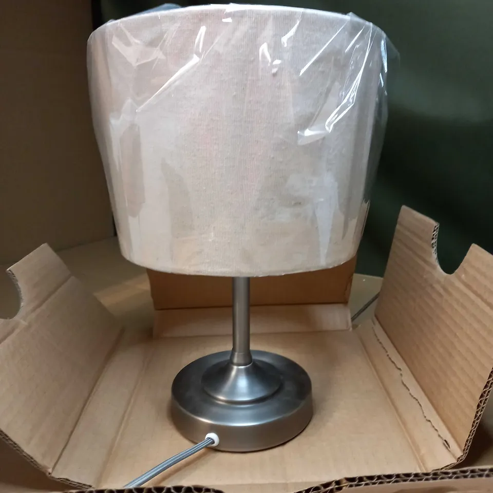 BOXED JOHN LEWIS PEWTER FINISH/LINEN SHADE ISABEL TOUCH LAMP