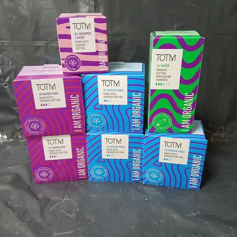 APPROXIMATELY 7 PACKS OF ASSORTED TOTM FEMININE HYGIENE PRODUCTS