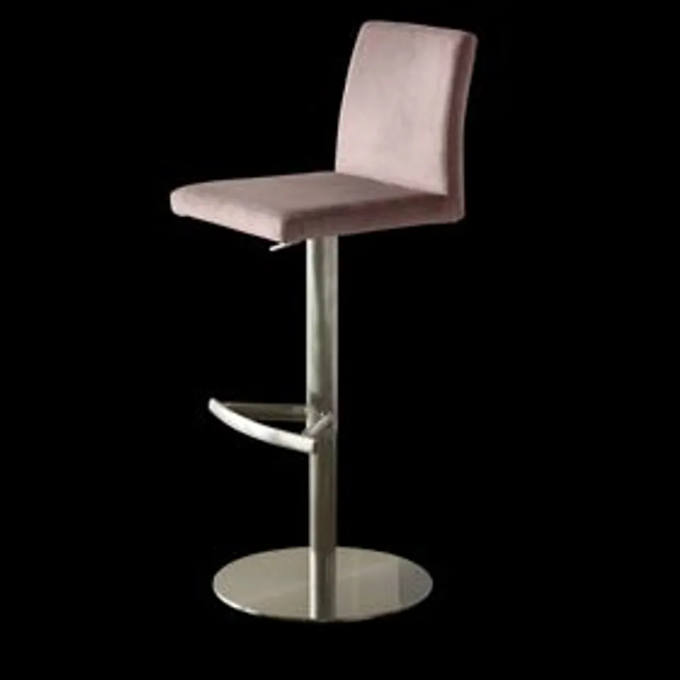 BOXED DANETTI LESLEY BLUSH PINK VELVET GAS LIFT BARSTOOL