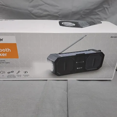 DENVER BTC-158 BLUETOOTH SPEAKER – PORTABLE WITH SOLAR PANEL, FLASHLIGHT & FM RADIO