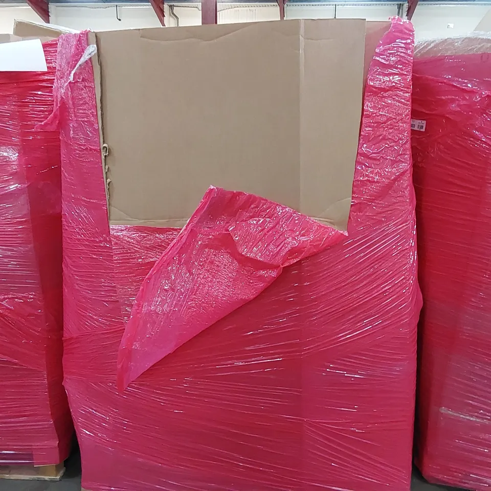 PALLET OF ASSORTED CONSUMER GOODS AND FURNITURE PRODUCTS TO INCLUDE; DOUBLE INFRARED COOKTOP, CEILING FAN LIGHT, PULL UP BAR, TOILET SAFETY RAIL, MAGNETIC DARTBOARD ECT.