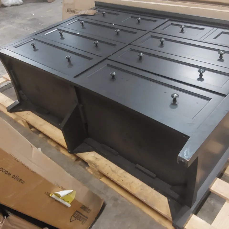 SOLID WOOD 4+6 DRAWER CHEST OF DRAWERS - BLACK 