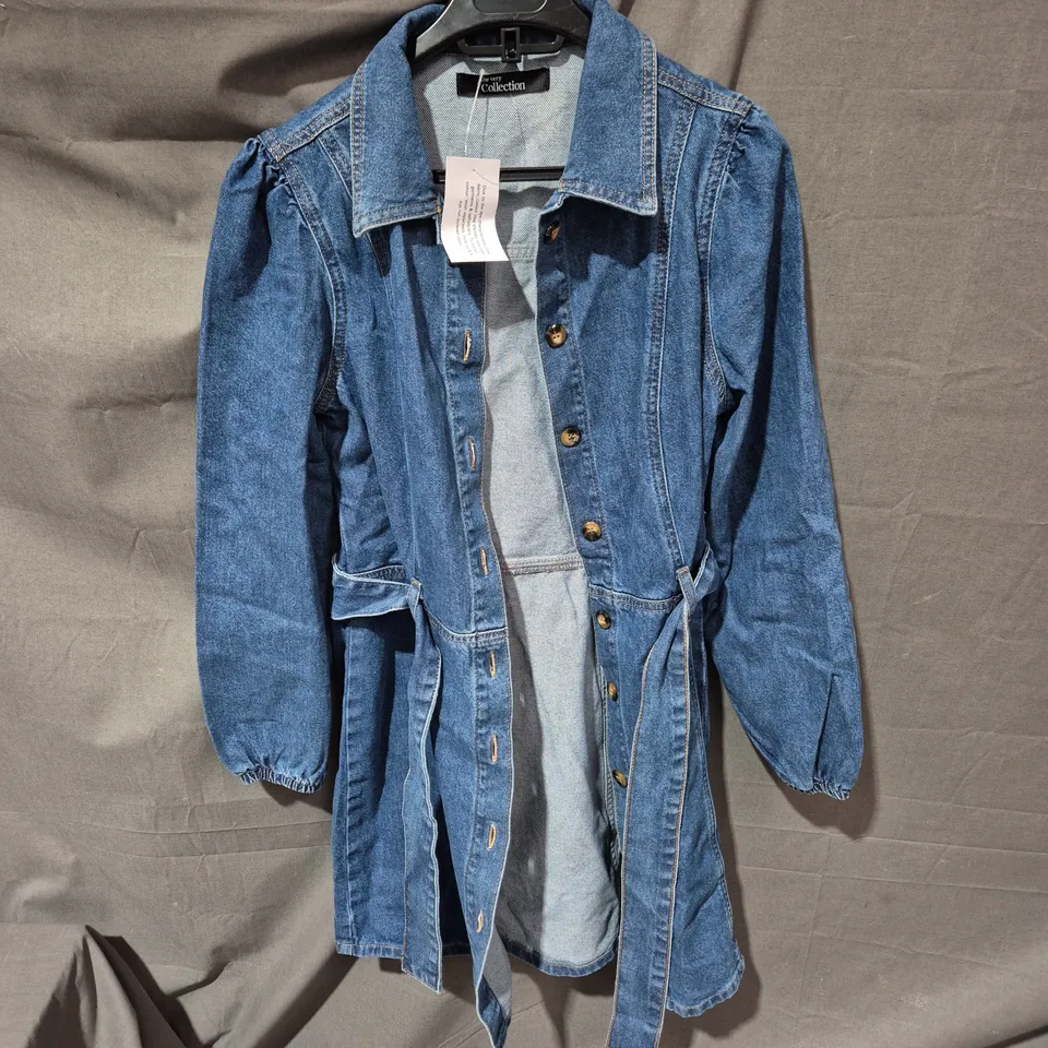 UK 12 WOMEN'S DENIM BELTED SHIRT JACKET – THE VERY COLLECTION