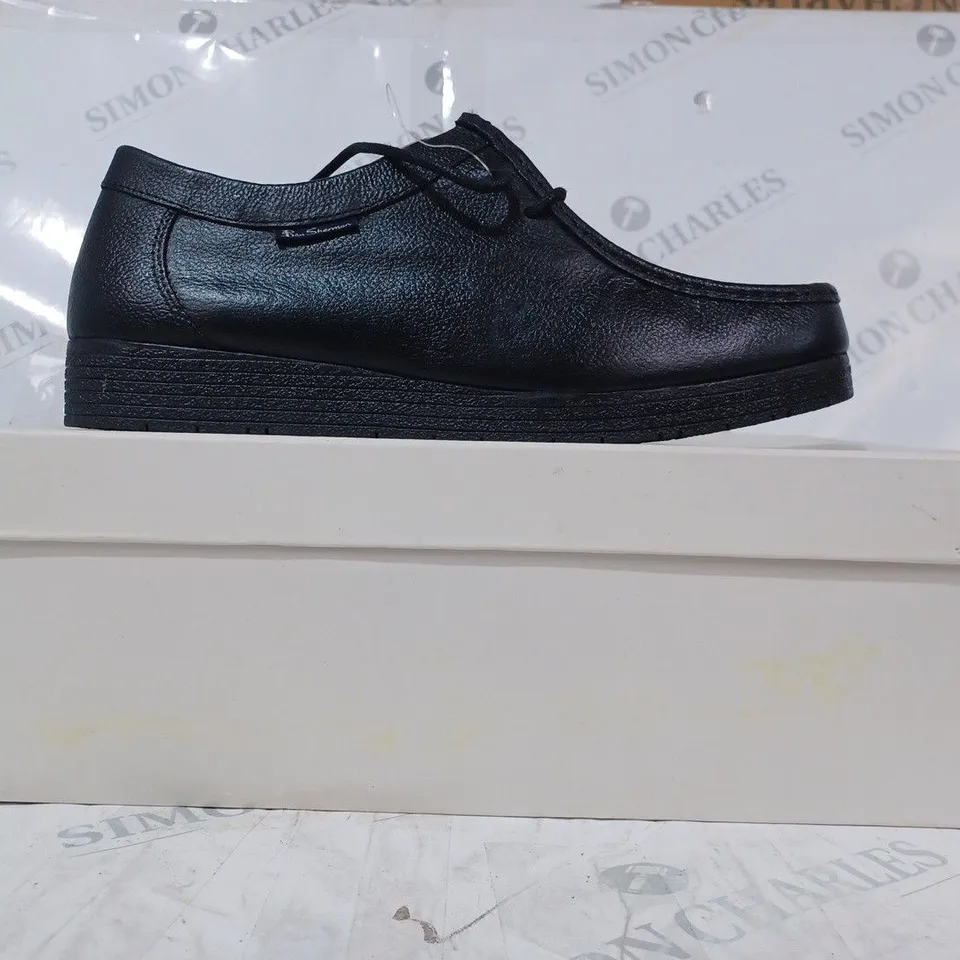 BOXED PAIR OF BEN SHERMAN SHOES IN BLACK UK SIZE 10